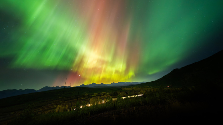 Northern lights over Glacier National Park