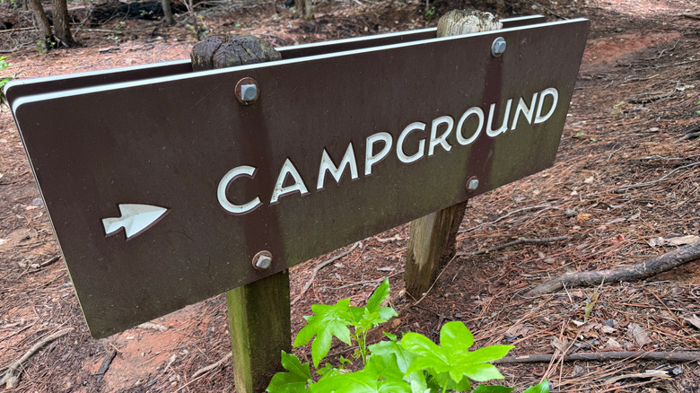 Campground directional sign