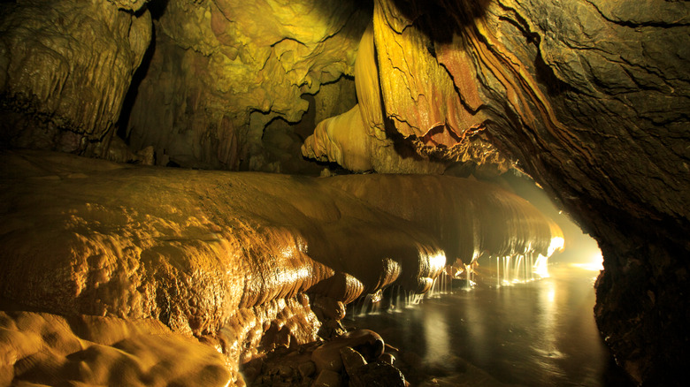Interior of the Nam Talu caves in Thailand
