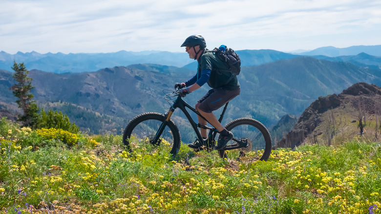 Mountain biker in Sun Valley, Idaho