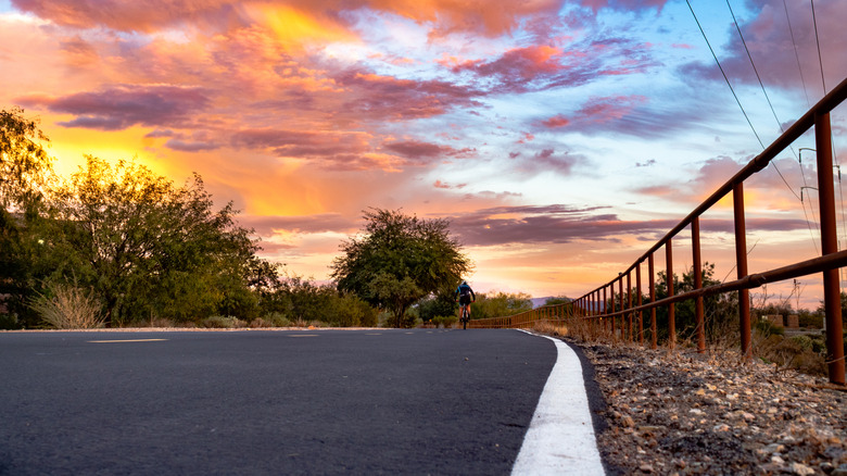 Cyclist on The Loop in Tucson, Arizona