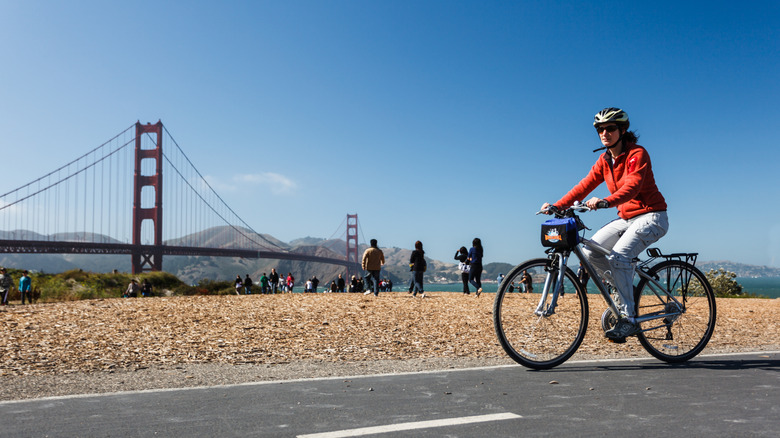 Cyclist on the Presidio, San Francisco