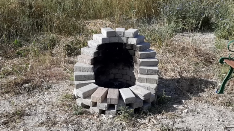 A homemade, asymmetrical firepit