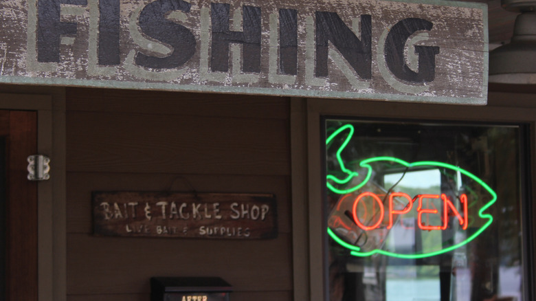 Outside a rural bait shop