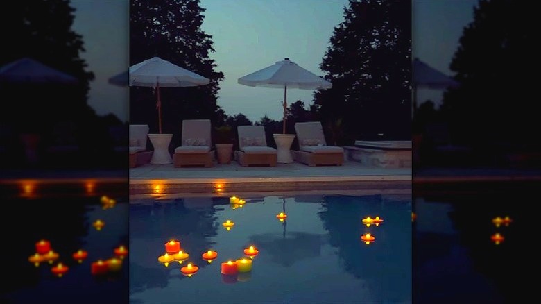 floating pool-noodle lights