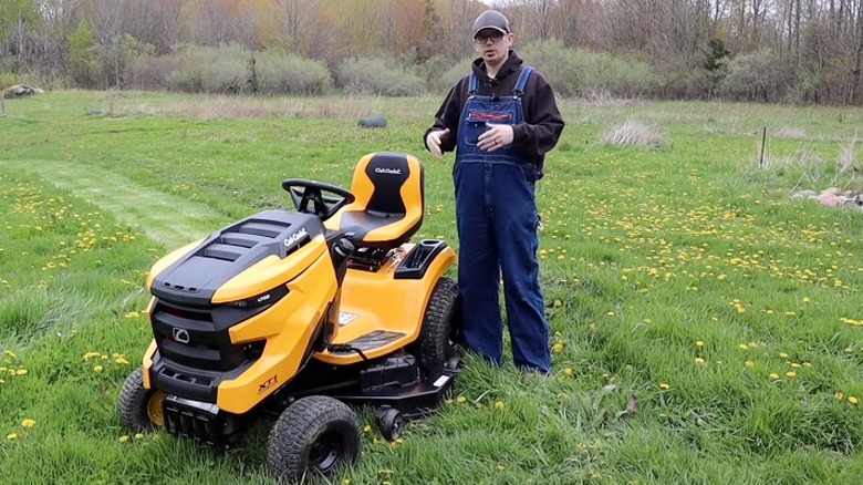 Man reviewing the Cub Cadet XT1 Enduro outside