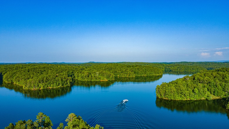 a jet ski on Lake Wedowee in summer