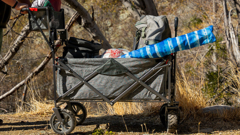 Mac Sports folding wagon full of camping gear