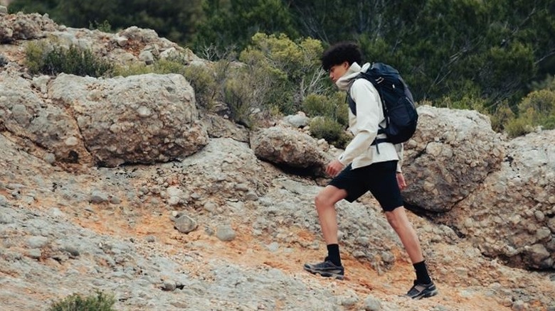 Hiker on a rocky trail