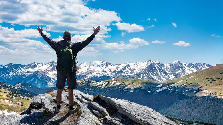 Hiker in Rocky Mountain NP near Estes Park
