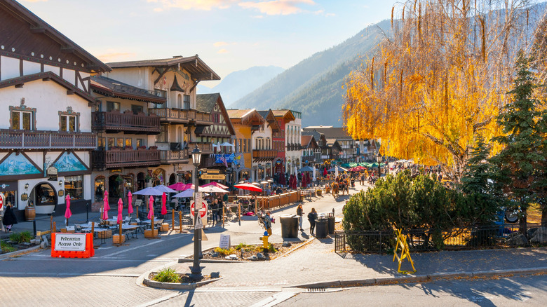 Downtown Leavenworth with a view of the Cascades