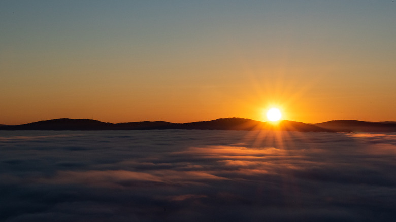 Sunrise over the mountains in Lewisburg, WV