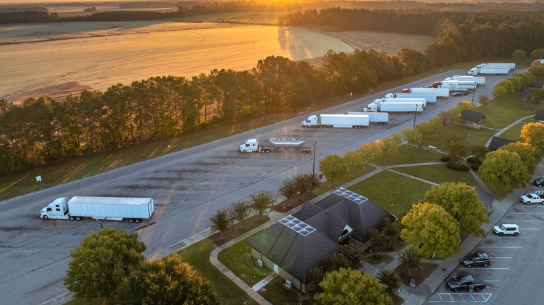 aerial footage public rest stop