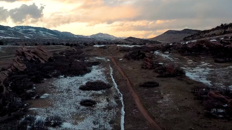 A drone shot, capturing the beauty of the coyote song trail from above