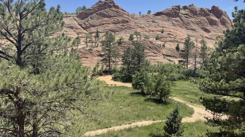 Trail leading past Red Rock Canyon, Colorado