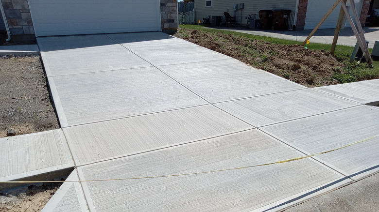New concrete driveway