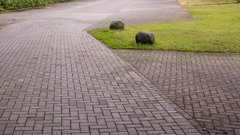 Pavers-covered driveway