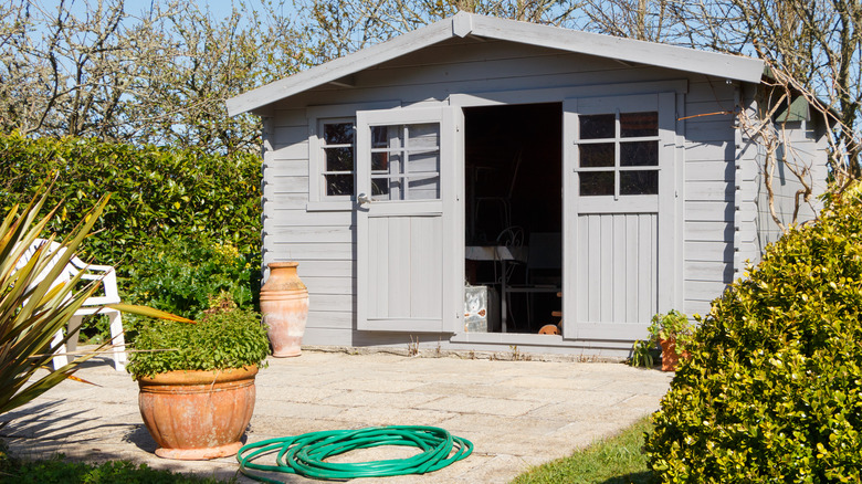 Large shed in backyard