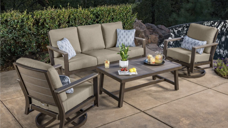 SunVilla's Nichols 4-piece outdoor patio seating set on a modern patio
