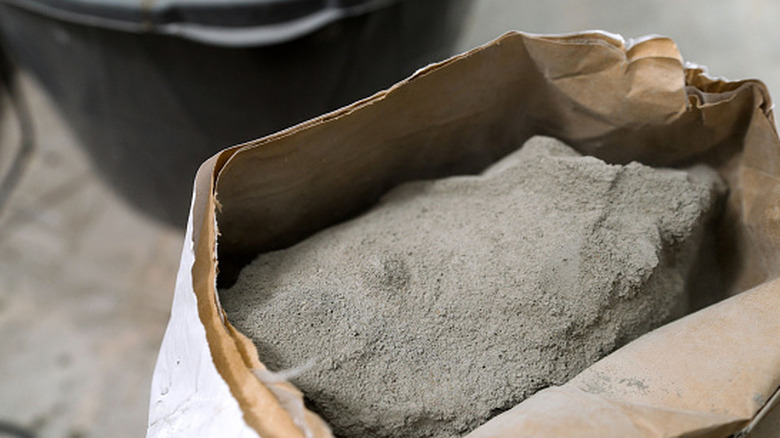 Bag of cement powder