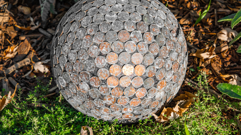 Penny ball in a garden