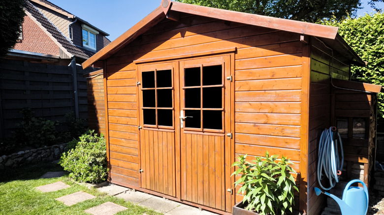 Large wooden garden shed
