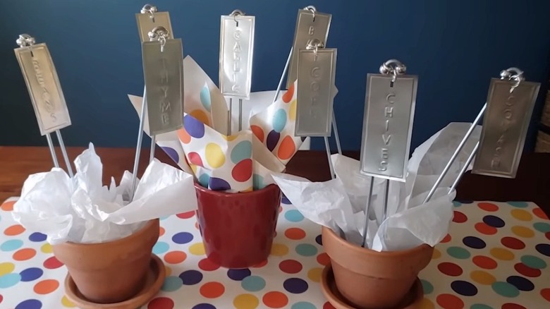 plant markers made from aluminum cans
