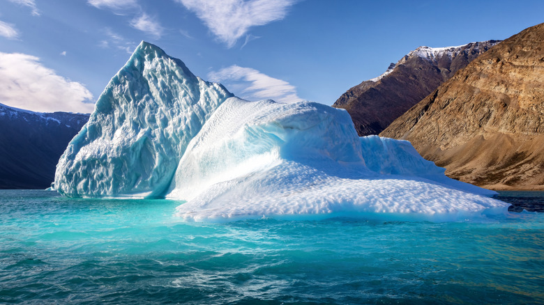 Iceberg in fjord at Northeast Greenland National Park