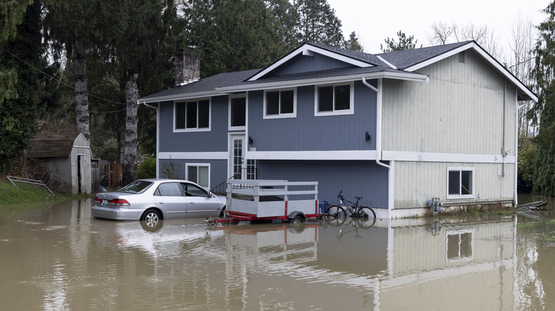 Flooded house