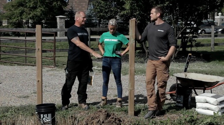 Mike Holmes helping people install fence posts