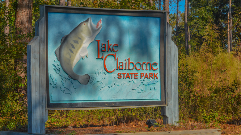 Lake Claiborne State Park entrance sign