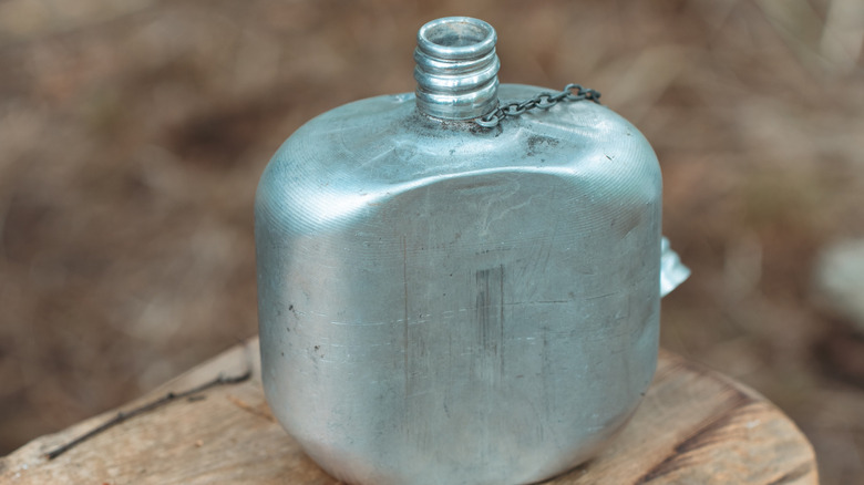 Old metal canteen