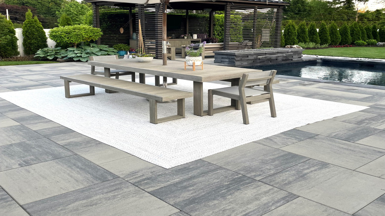 Picnic table with umbrella