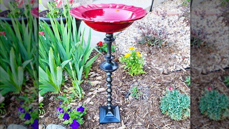 Candlestick Birdbath DIY