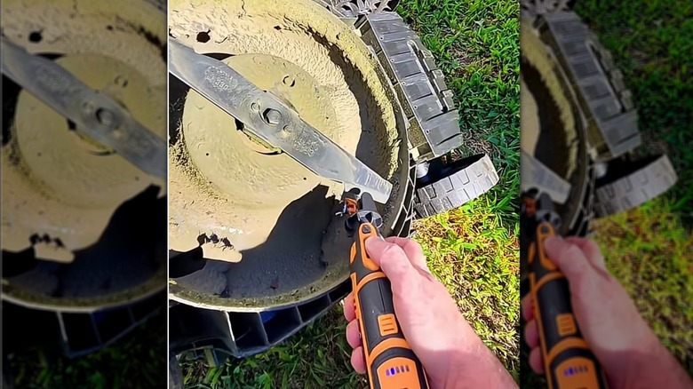 The Sharp Pebble mower blade sharpening tool