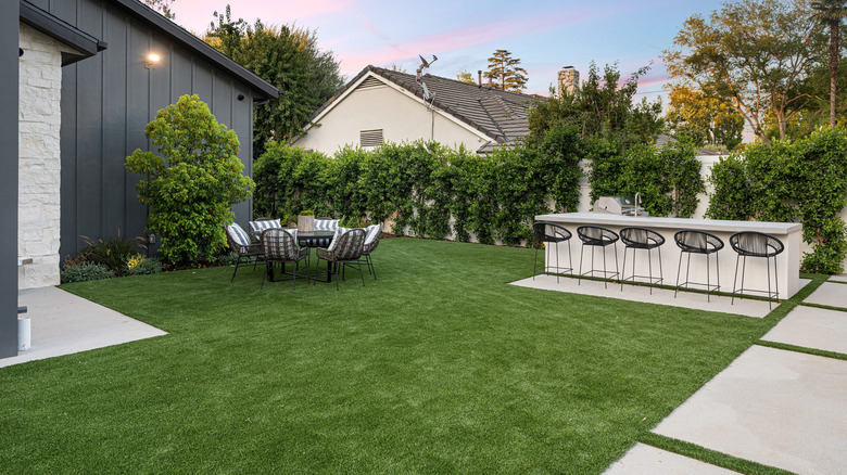 lawn with artificial grass