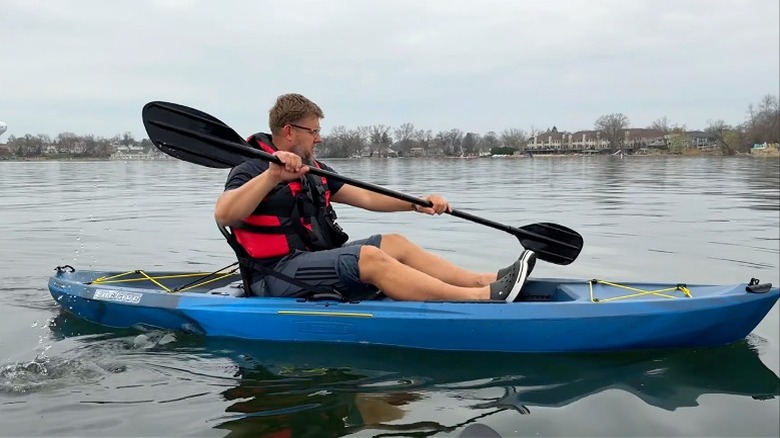 YouTuber testing the Enclave kayak