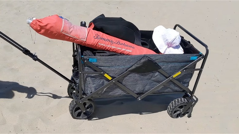 Mac Sports XL Folding Wagon filled with gear next to box