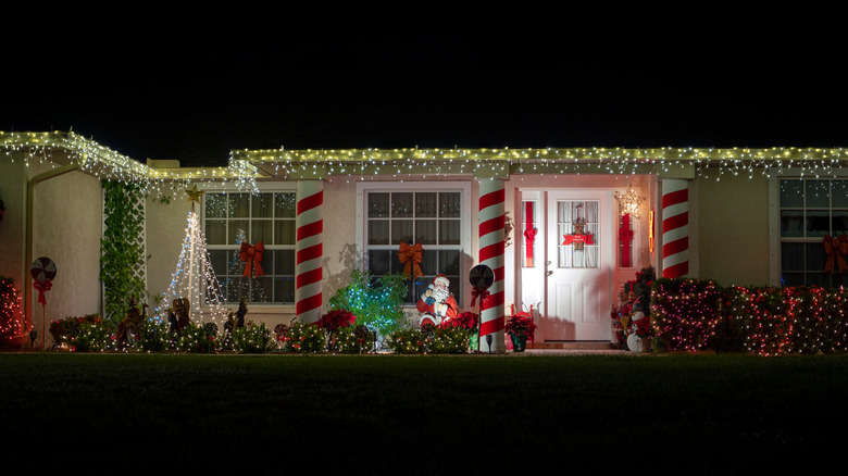 Christmas lights tastefully displayed on house