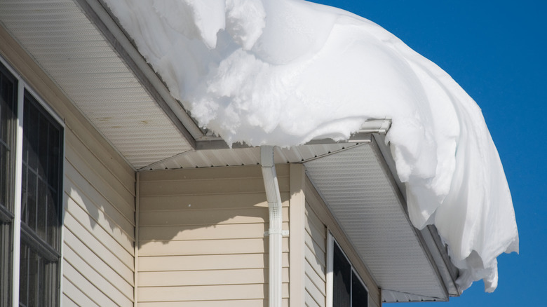 snow drift on a roof