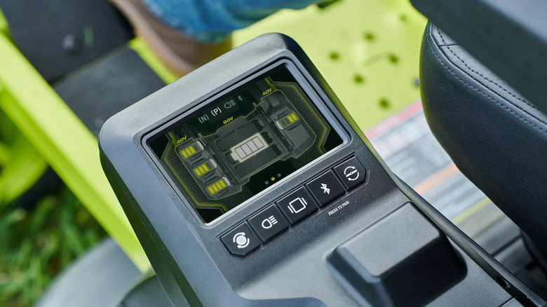 Ryobi ride on top mower display