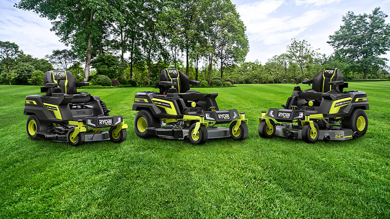 Ryobi ride on top mower lineup