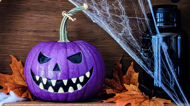 Purple Halloween pumpkin