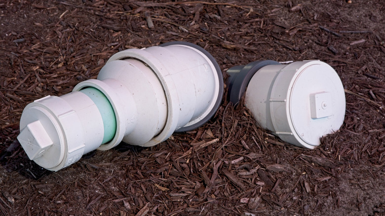 Sewer cleanout in yard