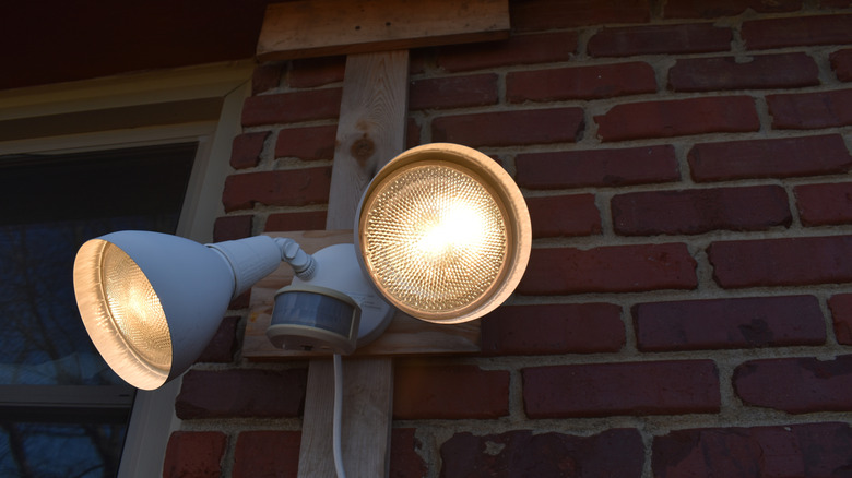 Security lights on a home