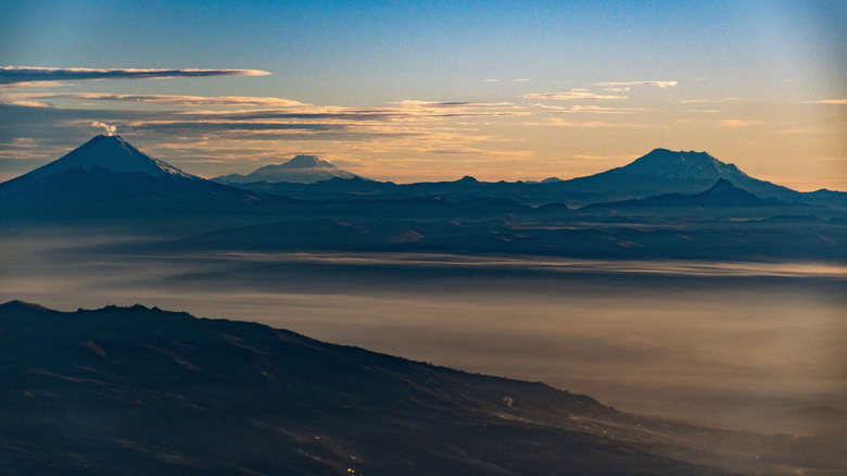 Volcanic mountain peaks along Ecuador's Avenue of the Volcanoes