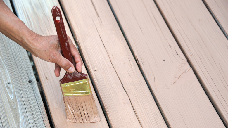 Painting deck boards