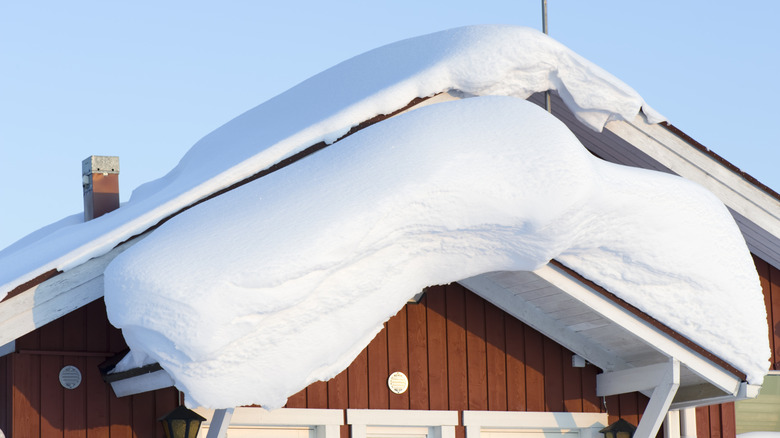 Snow drift on a structure