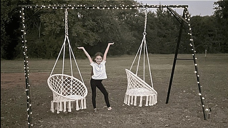 Video showing swing set transformation