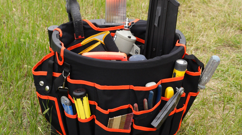 tool organizer on a bucket
